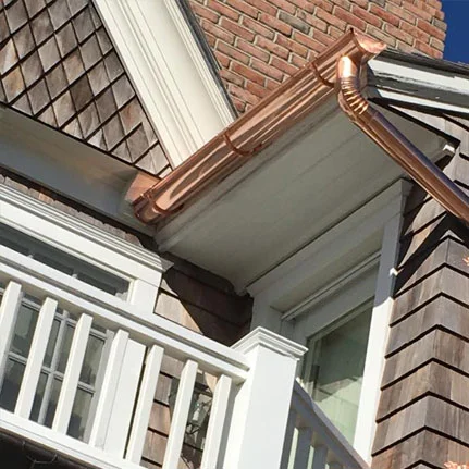 copper gutter installation Fishers Island ny